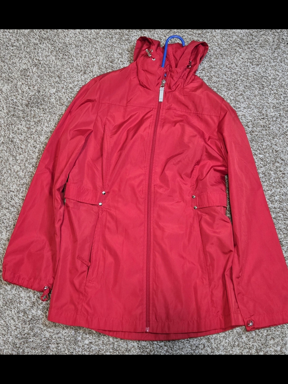 Jones New York  Womens Bright Red Hooded Ski Jacket Medium